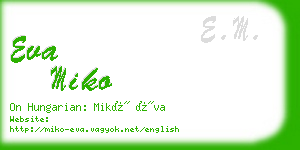 eva miko business card